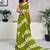 Green printed  cotton ready to wear saree with unstitched blouse piece