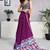 Purple  cotton printed block print ready to wear saree with blouse piece