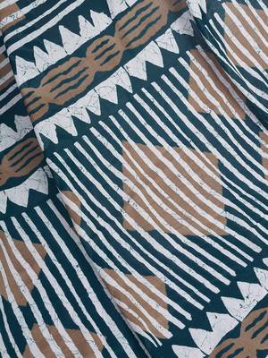 Blue  cotton block printed ready to wear saree blouse piece 4