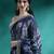 Blue embroidered georgette tie & dye sarees
