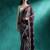 Brown tie and dye printed sequinned embroidered sarees
