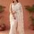 Off white sequinned net designer saree