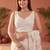 Off white sequinned net designer saree