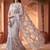 Grey sequinned net designer saree