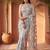Grey sequinned net designer saree
