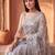 Grey sequinned net designer saree
