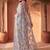 Grey sequinned net designer saree