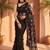 Black embellished sequinned net designer saree