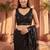 Black embellished sequinned net designer saree