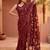 Maroon sequinned net designer saree