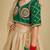 Bottle green and beige embroidered tissue organza lehenga set