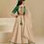 Bottle green and beige embroidered tissue organza lehenga set