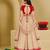 Red and beige embroidered tissue organza lehenga set