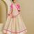 Neon pink and beige embroidered tissue organza lehenga set