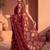 Maroon sequinned net designer saree