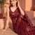 Maroon sequinned net designer saree