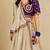 Purple and beige embroidered tissue organza lehenga set