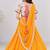Off white embroidered choli with orange bandhej lehenga set