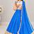 Off white embroidered choli with blue bandhej lehenga set