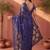 Navy blue sequinned net designer saree