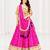 Mustard embroidered choli with pink bandhej lehenga set