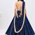 Mustard embroidered choli with royal blue bandhej lehenga set