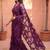 Purple sequinned net designer saree