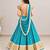 Mustard embroidered choli with aqua green bandhej lehenga set