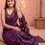 Purple sequinned net designer saree