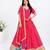 Coral embroidered bandhej lehenga choli set
