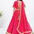 Coral embroidered bandhej lehenga choli set