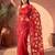 Red sequinned net designer saree
