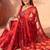 Red sequinned net designer saree