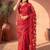 Red sequinned net designer saree