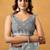 Grey ethnic motifs linen blend handloom saree