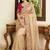 Beige embroidered banarasi sarees with unstitched blouse piece