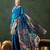 Teal woven design banarasi saree with blouse piece