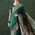 Green woven design banarasi saree with blouse piece
