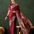 Maroon woven design banarasi saree with blouse piece