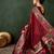 Maroon woven design banarasi saree with blouse piece