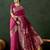 Pink woven design banarasi saree with blouse piece
