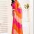 Multicolor linen printed ready to wear saree