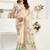 Beige off white linen printed ready to wear saree