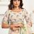 Beige off white linen printed ready to wear saree