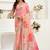 Pink linen printed ready to wear saree