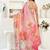 Pink linen printed ready to wear saree