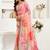 Pink linen printed ready to wear saree