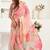 Pink linen printed ready to wear saree