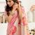 Pink linen printed ready to wear saree