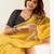 Yellow yellow linen printed ready to wear saree